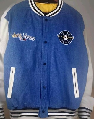 Wiz Khalifa & Logic Official Vinyl Verse Tour Denim Lettermans Jacket Size/Large