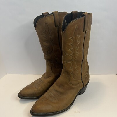 VTG Men's Code West Western Boots Honey Brown Size 8.5- M All Leather Made  