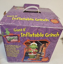 GEMMY Grinch Stole Christmas  Max Inflatable 8' Feet Tall Clean Has Issues