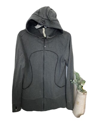 Lululemon Scuba Hoodie Jacket Gray Thumbhole Full Zip Athletic