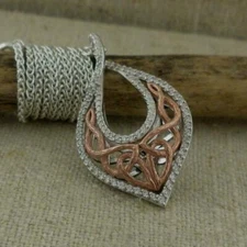 Sterling Silver & 10K Rose Celtic Love's Chalice Pendant by Keith Jack  Boxed