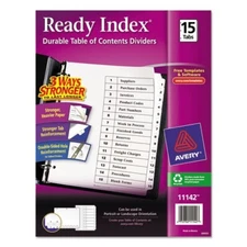Avery 11142 Customizable Ready Index Table of Contents Dividers 15 Tabs New