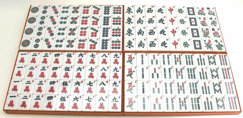Set Mahjong piastrelle verdi numerate cinesi numerate X-large / gioco da tavolo venditore statunitense - Foto 2 di 7