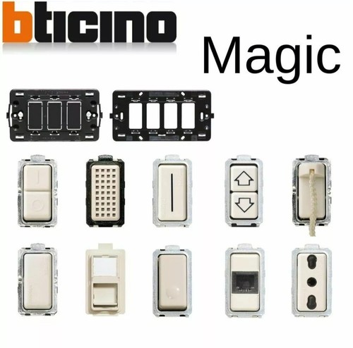 BTICINO MAGIC COMPATIBILE PRESA PLACCA PULSANTE SUPPORTO SCHUKO TV ...