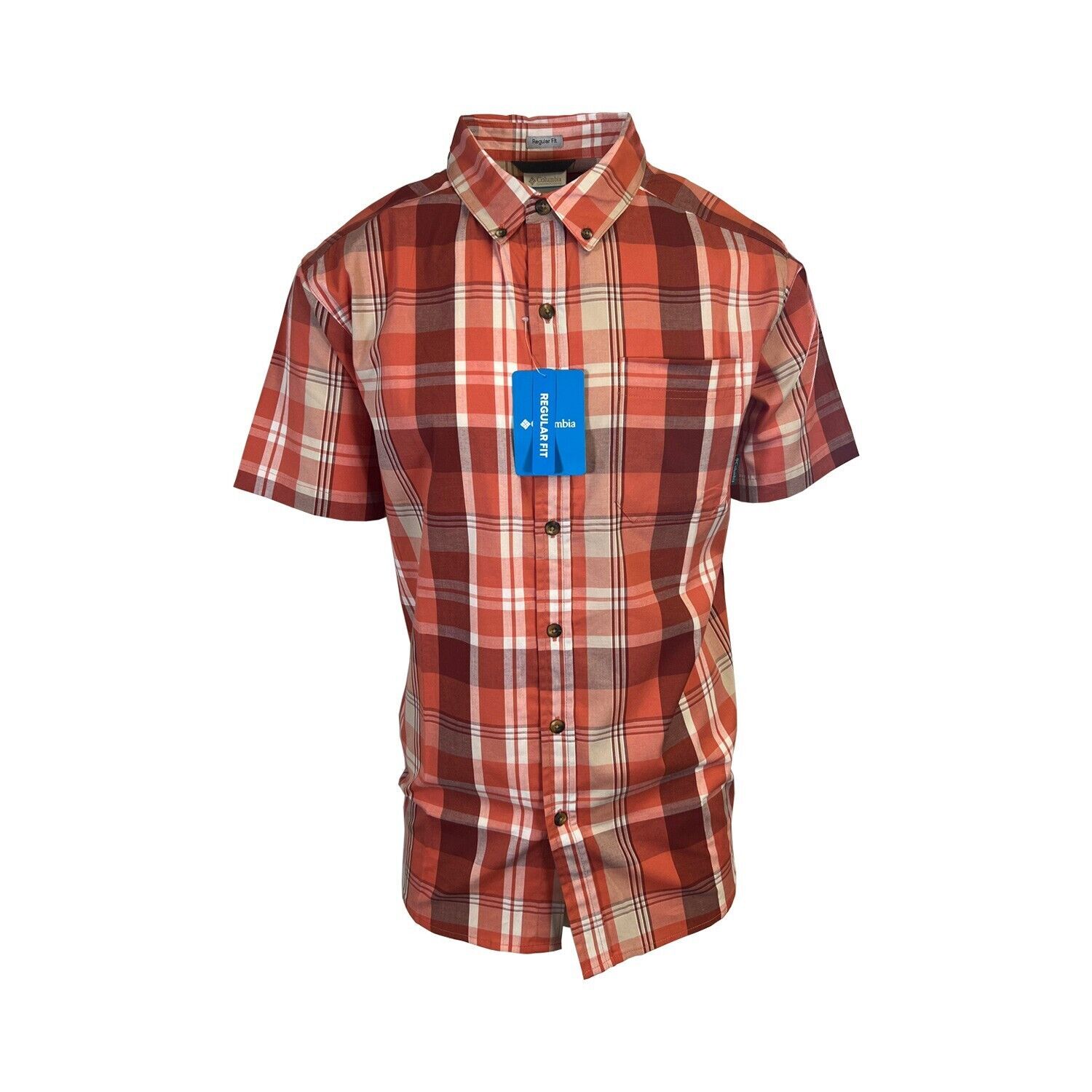 Columbia Men's Tuscan Multi Plaid Rapid Rivers II Short Sleeve Shirt (850)