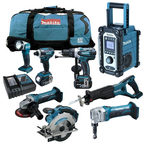 12Tlg. Makita 18V Profi Akku Werkzeug Set + DJN161 Rmj Akku-Knabber Rfe Rme Z-image
