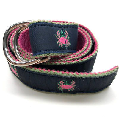 Eliza B By Leather Man LTD. Crabs Canvas Belt Blue Pink  display picture 2