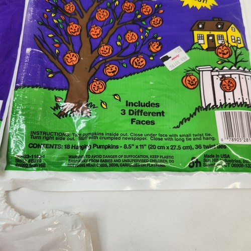 Vintage 90s Halloween Yard & Tree Hanging Bags Pumpkins Floating Ghosts Lawn - Picture 8 of 8