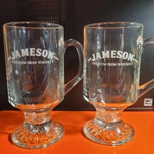 2 JAMESON Irish Whiskey Glass Beer Coffee Mugs