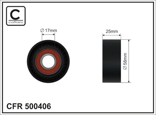 CAFFARO 500406 Tensioner Pulley, V-ribbed belt for MERCEDES-BENZ