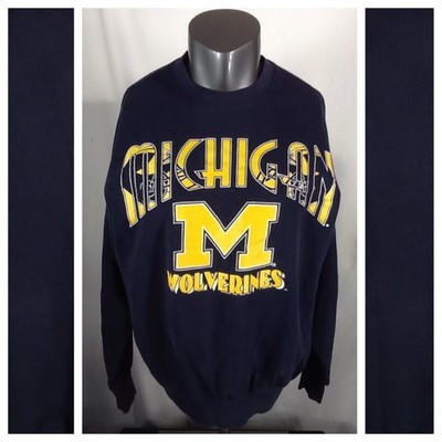 Vintage 90 s Michigan Wolverines Sweatshirt (Large) NCAA Sweater Nutmeg Mills
