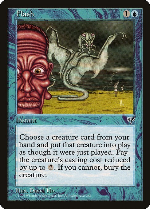 Flash 1x MTG Mirage Rare Vintage NM blue