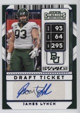 2020 Panini Contenders Draft Picks College Ticket Blue Foil James Lynch Auto 0c2