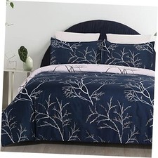 Soft Brushed Microfiber Duvet Cover Set with Zipper Closure King Blue and Beige