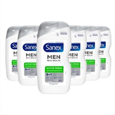 Sanex Men Skin Health Active Fresh Shower Gel 400ml X 6 Dry Skin Body Wash For 7.56 per litre