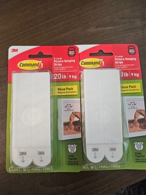 Command 20 lb XL 8 Pairs Heavyweight Picture Hanging Strips (16 Strips), Damage-