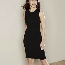 Calvin Klein Black Stretch Crepe Sleeveless Sheath Dress Size 12 Office Wedding