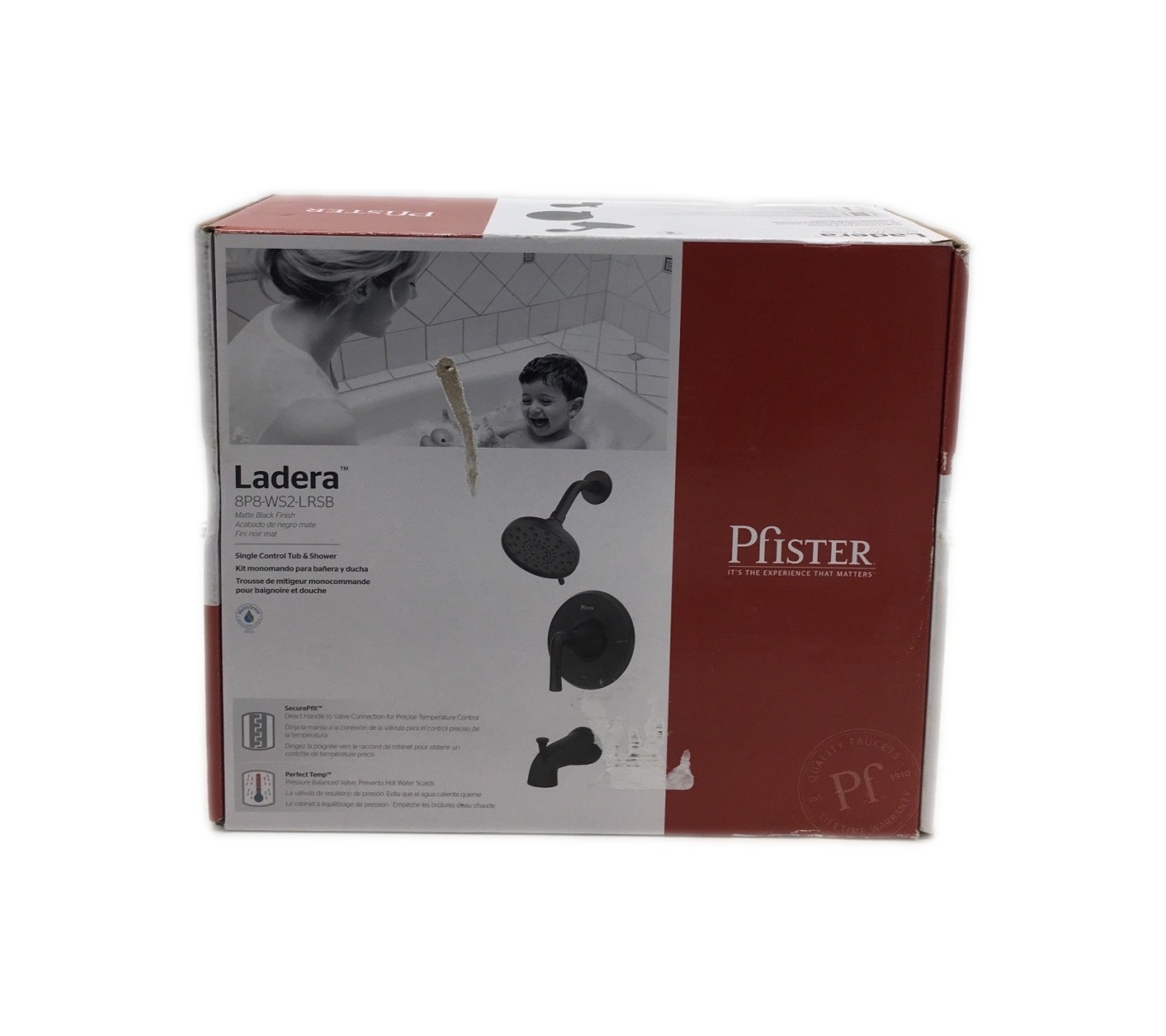 Pfister Ladera 3-Spray Tub and Shower Faucet 1.8 GPM in Matte Black + Valve