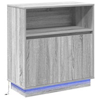 Sideboard Grau Sonoma Mit Led Beleuchtung 71X34,5X75 Cm Holzwerkstoff