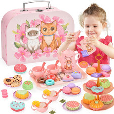 Toddler Toys Tea Party Set for Little Girls - Pretend Plastic Teapot Set, Prince