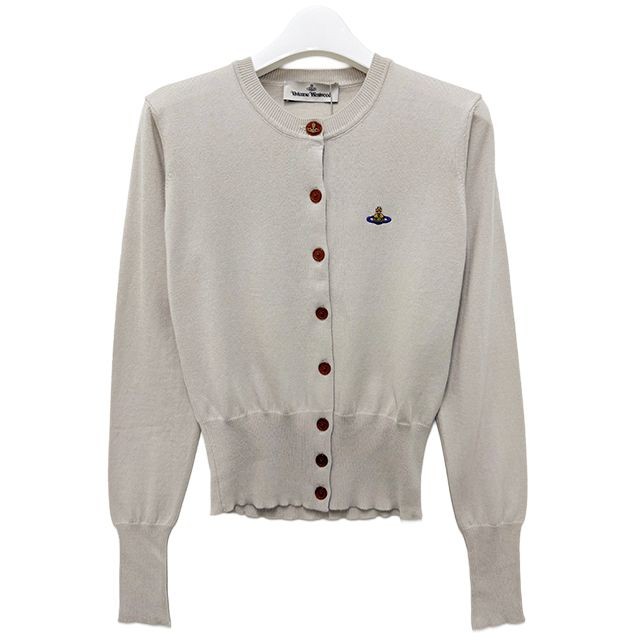 Vivienne Westwood BEA Embroidered Logo Cardigan Dusty White (1803002P 145211428