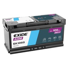 Exide EK1060 AGM-Batterie 12V 106Ah 950A ersetzt EK1050 Auto Batterie Starter