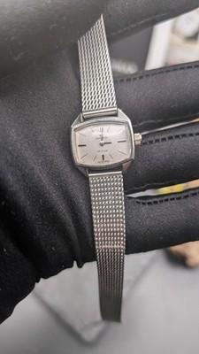Vintage Omega De Ville Damenuhr - Handaufzug - Stahlgehäuse - Milanaise Brace