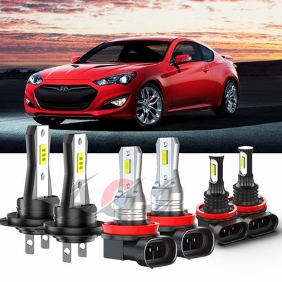 For Hyundai Genesis 2009-2014 6x LED Headlight High Low Beam + Fog Light Bulbs