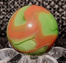 Vintage Alley Agate "Coral" Swirl Marble. .0.58" Mint - .