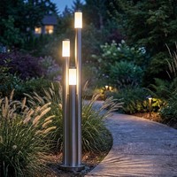 Stehlampe AußEnlampe Gartenleuchte Edelstahl Wegelampe 3 Flammig H 170 Cm Led
