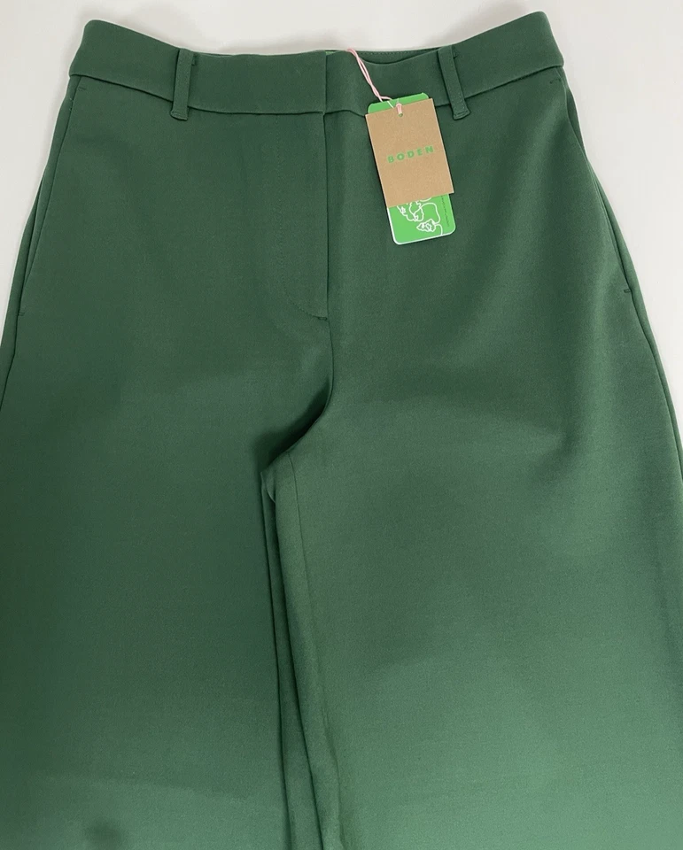 Women’s Boden Belgravia Ponte Trousers Wide Leg green Size 10 Regular - Image 3 of 4