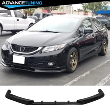 For 13-15 Honda Civic Sedan 4-Door IKON V3 Style PU Front Bumper Lip Splitter