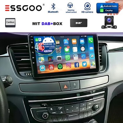 6+128G DAB Carplay Für Peugeot 508 2011-2018 9''Android 14 Autoradio GPS NAV WIFI