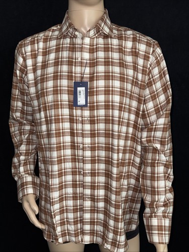 Peter Millar L Italian Flannel Button Front Dress Shirt Retail $275 - Picture 1 of 5