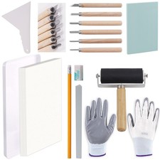 Linocut Tool Set Block Pressure Starter Kit with Rubber R442-PH4 24 Piece