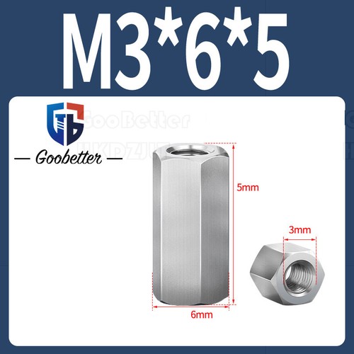 M3-M24 304 Stainless Steel Hexagon Hex Long Connector Joint Tubular Coupling Nut - Picture 7 of 87