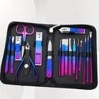 18PCS Stainless Steel Manicure Pedicure Kit Nail Care Grooming Set Travel Case