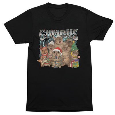 Gumbus Cat Band T-Shirt   Festive Holiday Humor Graphic Tee