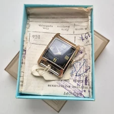 NOS Vintage Soviet USSR Watch Slava 17 jewels 1601 gold palted 23 mm