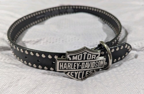 Vintage Harley Davidson Bar And Shield Logo Raised Buckle and Belt Size 34