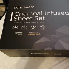 Protect-a-Bed Charcoal Infused Twin XL Sheet Set - Gray