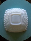 Vintage Bowl Milk Glass Square  / Candy Dish Diamond Pattern 7" Anchor Hocking