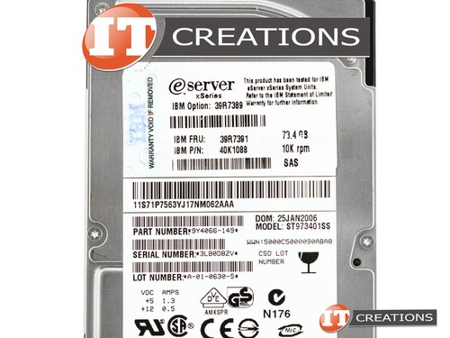 IBM 73GB 10K RPM SAS 2.5 INCH HARD DRIVE 40K1088 - Picture 2 of 2