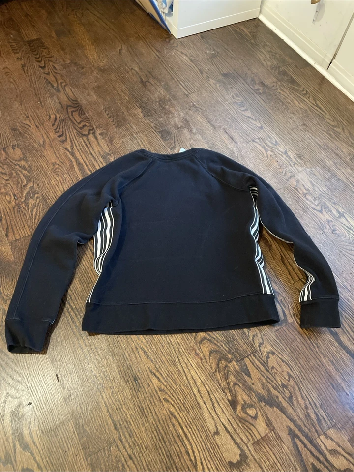 Sudadera para mujer Athleta negra talla XS rayas cuello redondo Foto 4 de 4