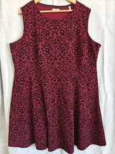 Joe Browns Red and Black Sleeveless Patterned Dress Size 26