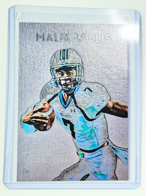 Malik Willis Platinum Plated Artist Signed Westlake High School Trading Card 1/1