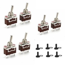6x Waterproof Toggle Switch 3 Pin 3 Positon SPDT ON Off ON Cap for Car Boat C594