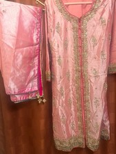 Indian Pakistani Tradition Shalwar Kameez Embroidery Silk