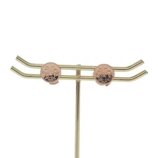 Hermes Hermès Ex Libris Tpm Earrings K18 Rose Gold Women'S Men'S *Inm5231