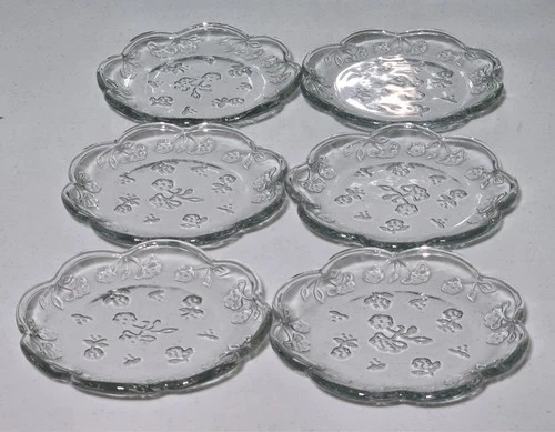 Set of 6 Vintage Anchor Hocking Savannah Clear 6” Bread/Dessert Plates